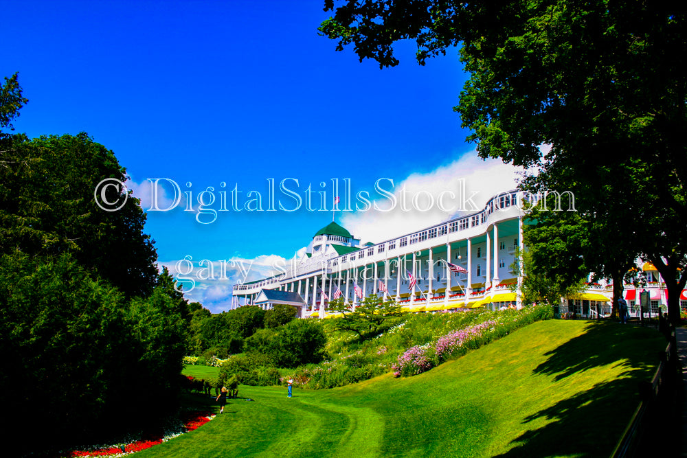 Side View of the Grand Hotel and Front Lawn, digital Mackinac Island