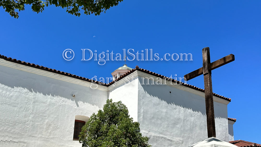 Wide Angle Wooden Cross In Mission San Luis Rey