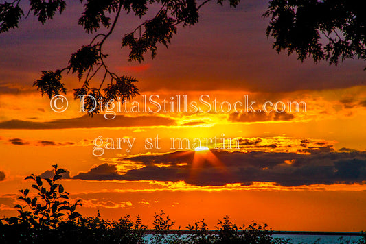 Flaming Sunset over the Lake, digital Grand Marais