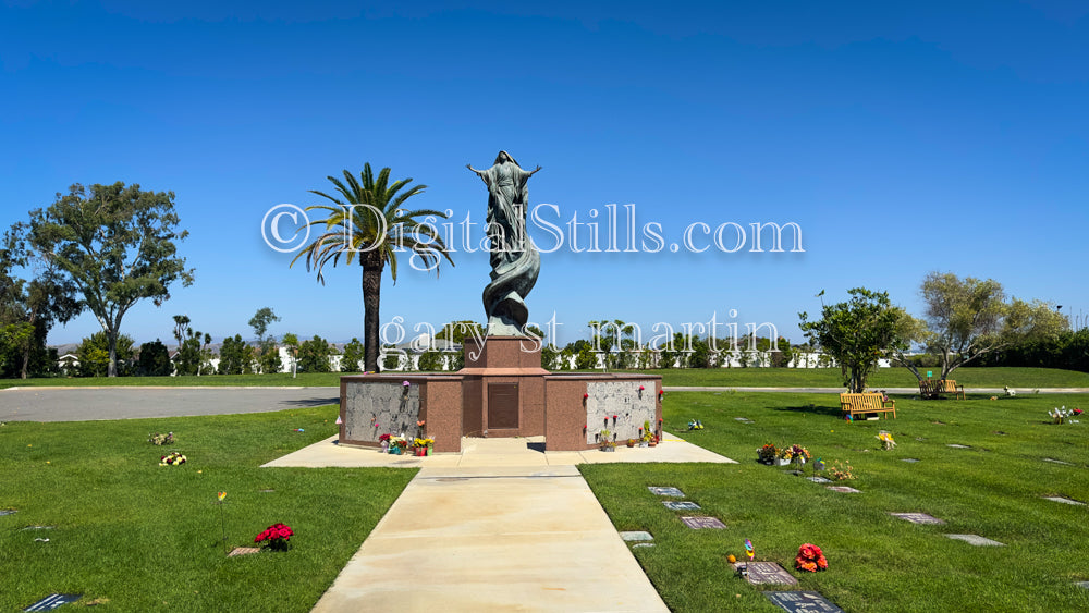 Wide Angle Statue At Mission San Luis Rey