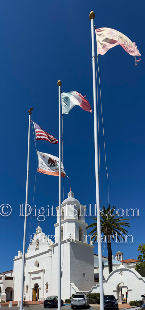 4 Flags At Mission San Luis Rey