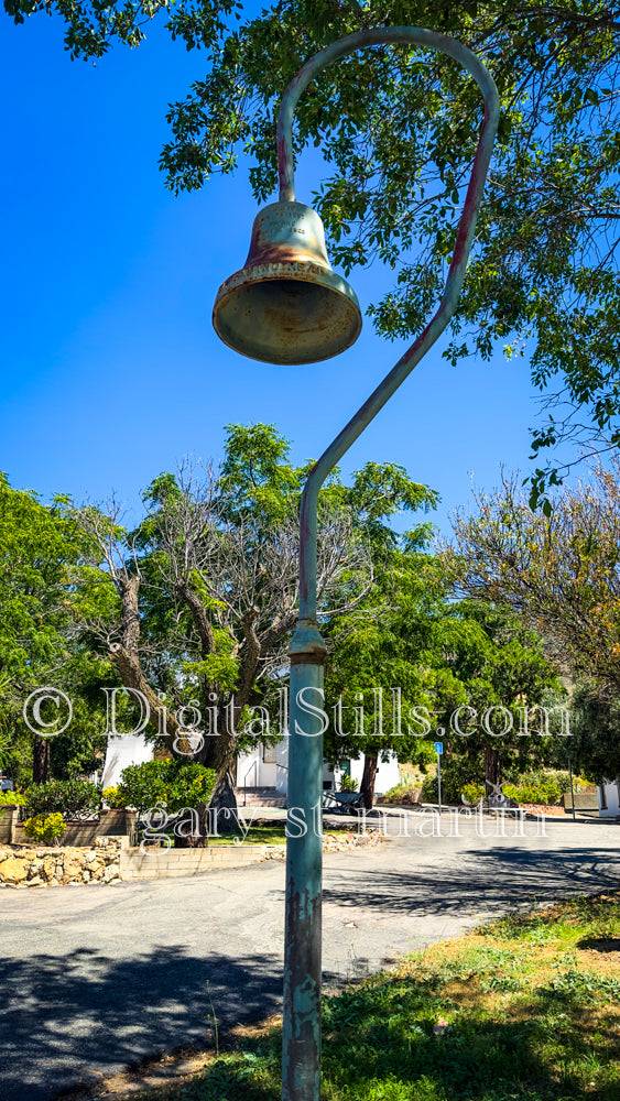 El Camino Real Bell against Church, Digital, Missions, Santa Ysabel