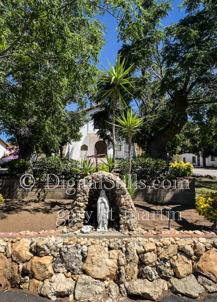 Mary in front of John the Baptist Church 2, Digital, Missions, Santa Ysabel