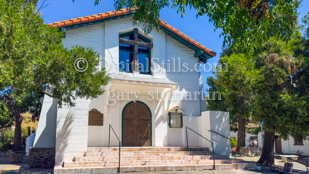 Side Front View- John the Baptist Church, Digital, Missions, Santa Ysabel