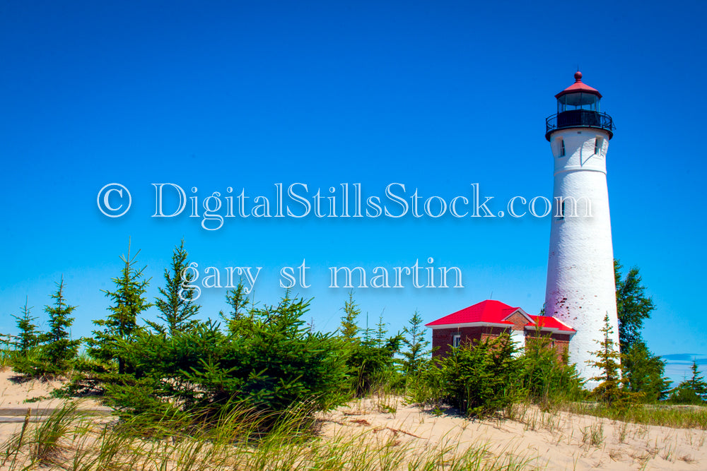 Wide view of Crisp Point Lighthouse, digital crisp point 