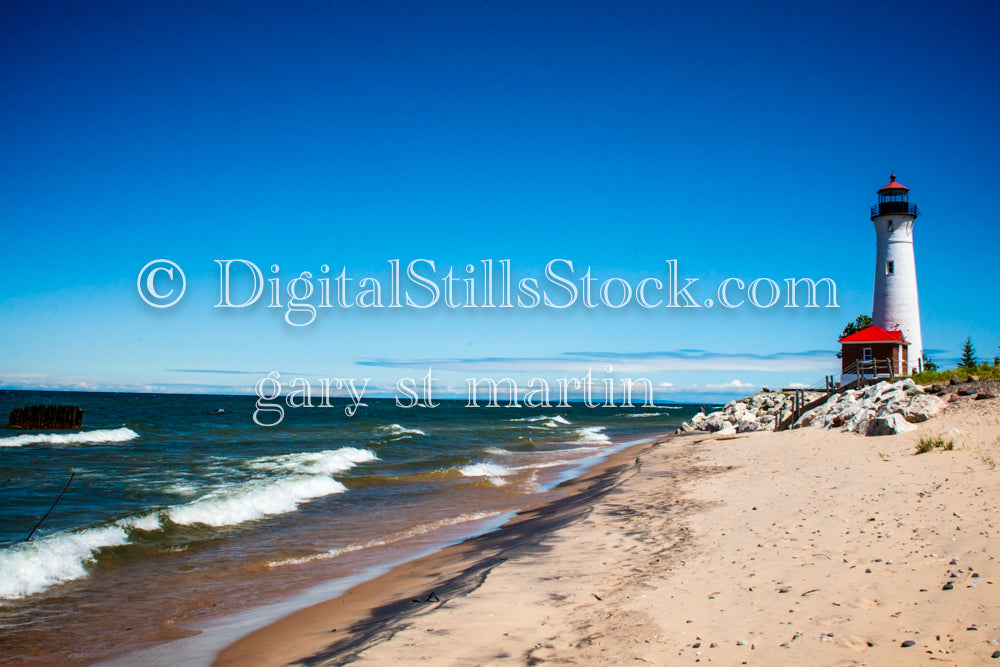 Waves crashing on the shore at Crisp Point, digital Crisp Point