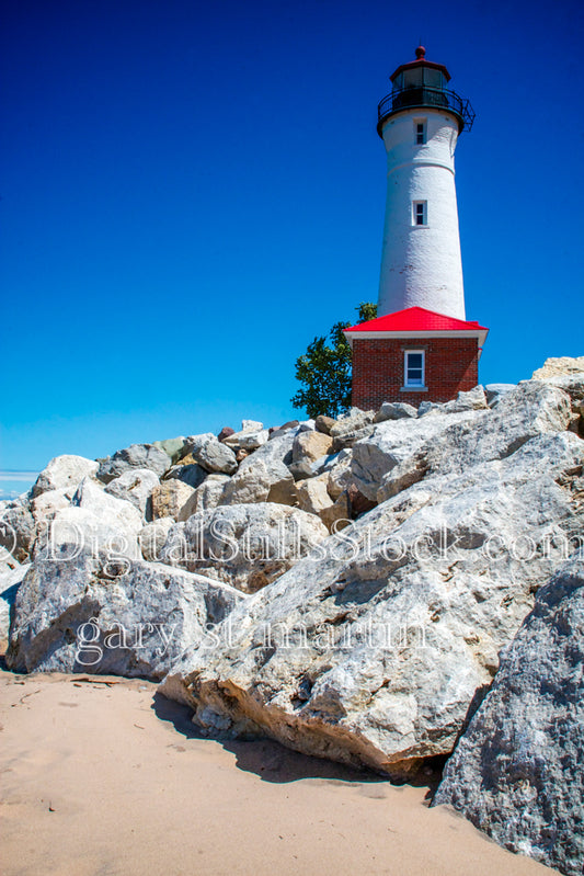 Up close with the big rocks under the lighthouse, digital Crisp Point