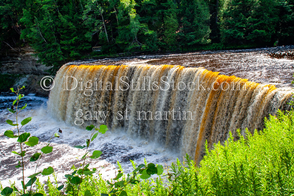 Brown water flowing from Tahquamenon falls, digital Tahquamenon Falls