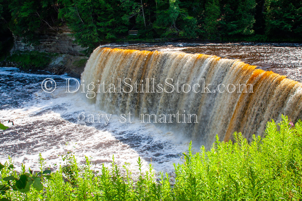 Side view of Tahquamenon falls flowing into the river , digital Tahquamenon falls