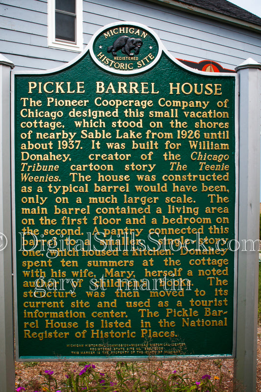 The Pickle Barrel House Museum informational sign, digital Grand Marais