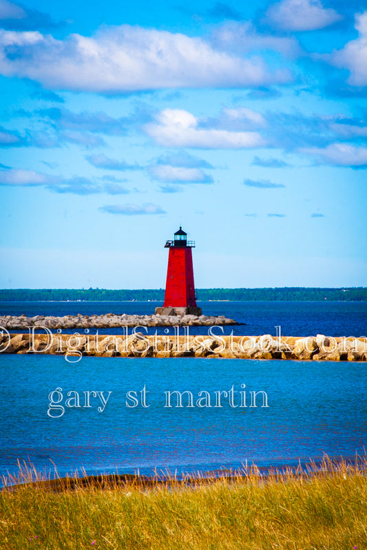 Portrait of the Marinette Lighthouse, digital Marinette Lighthouse