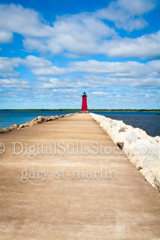 Looking down the path ti the Lighthouse, digital Marinette Lighthouse