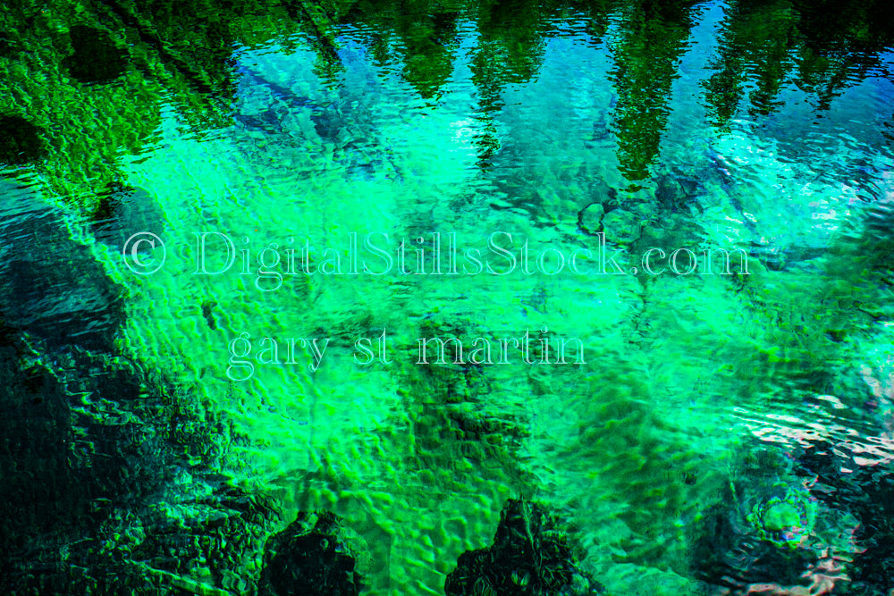 Green water ripples, Big Springs, digital big springs