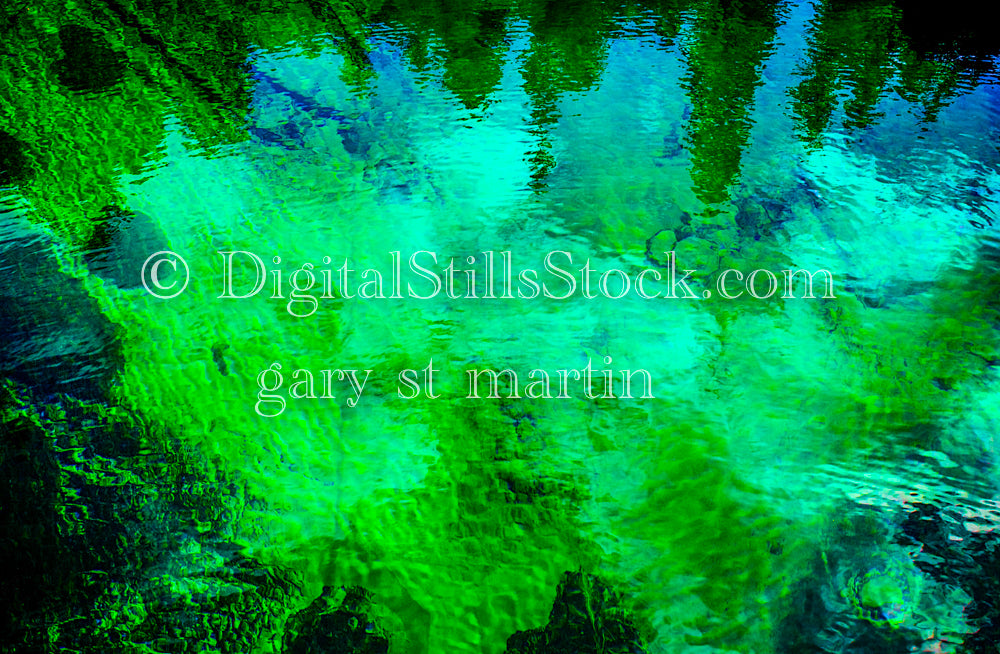 Looking down through the Bright green water, Springs, digital Michigan