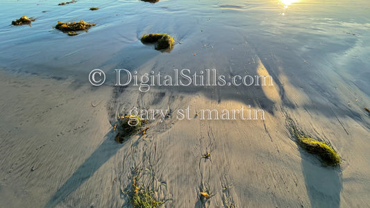 Sand turning into marble, digital sunset