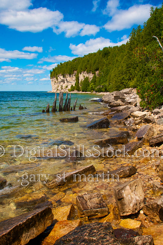 Along the rocks on Big Bay de Noc, digital Fayette