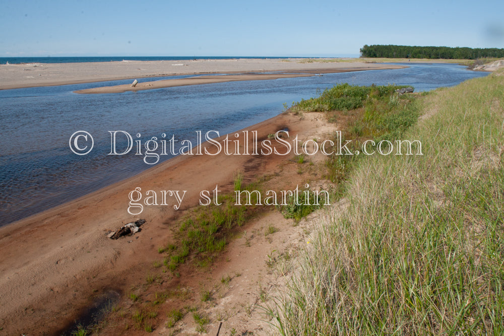 Grass growing along the Grand Marais Harbor, digital Grand Marais