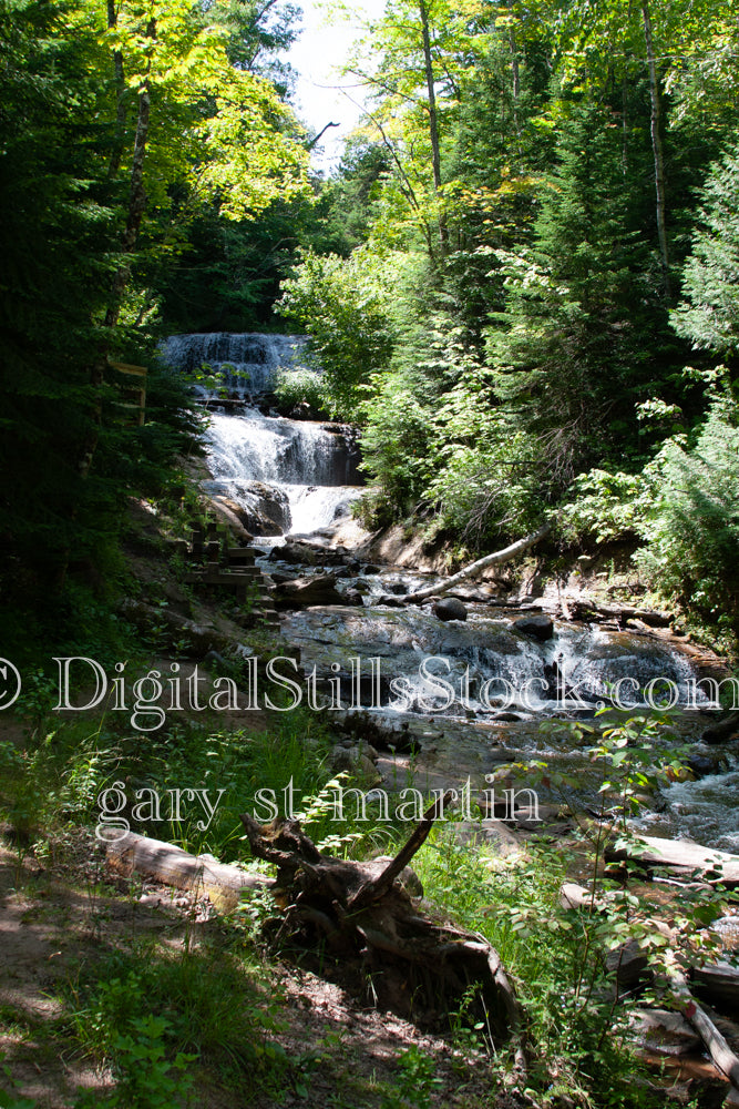 Walking next to Sable Falls, digital Grand Marais