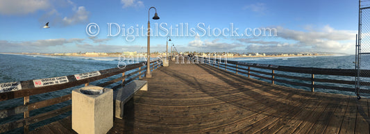 Panoramic View of the Boardwalk - Imperial Beach Pier, digital imperial beach pier