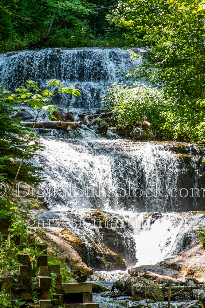 Zooming in on the water flowing out of Sable FAlls, digital Grand MArais