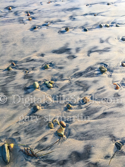 Sand Covered in Rocks - Sunset , digital sunset