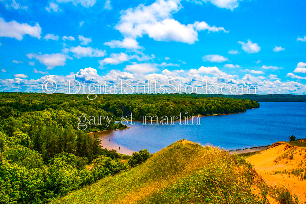 Looking down at the water from Logslide, digital Grand Marais