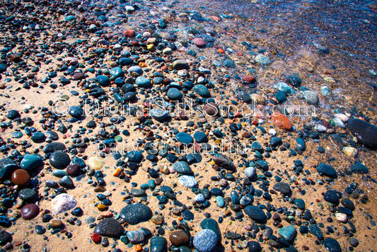 Different Colored Rocks on the Shore, digital Grand Marais