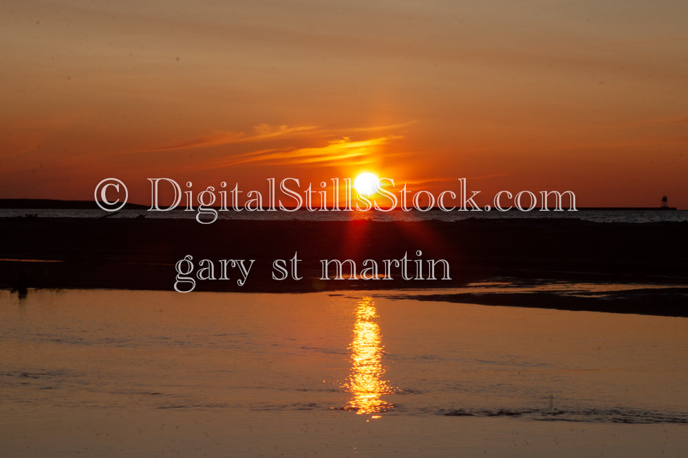 Sunset over the water, digital Grand Marais