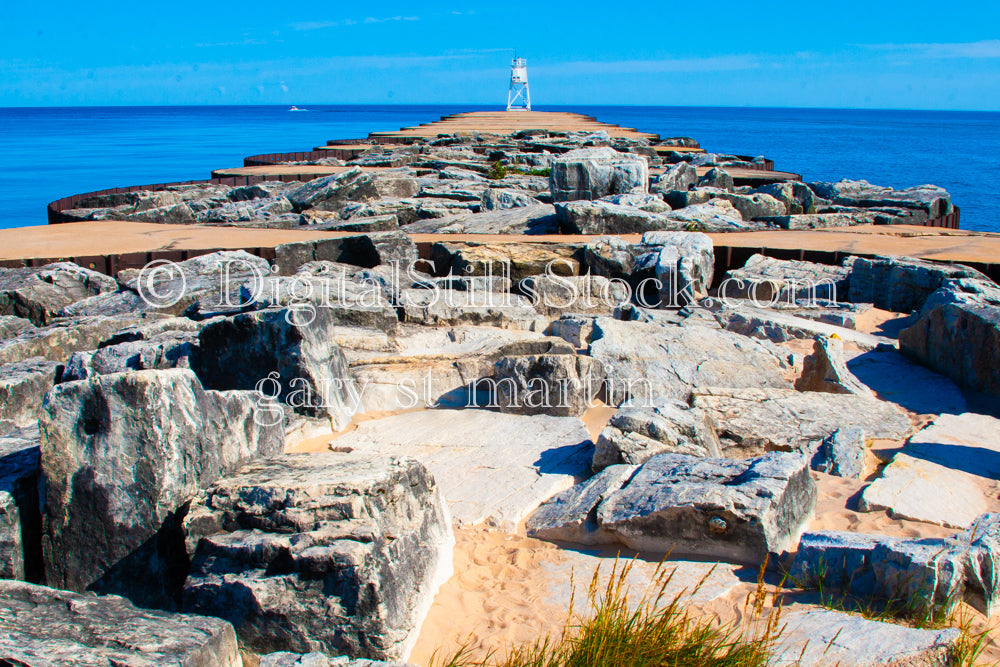 Looking down the Lighthouse Dock, digital Grand Marais