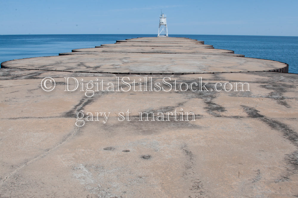 Grand Marais Lighthouse on the end of the Pier, digital Grand MArais