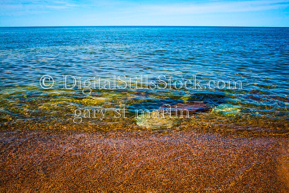 Looking at the rocks through the clear lake water, digital Grand Marais
