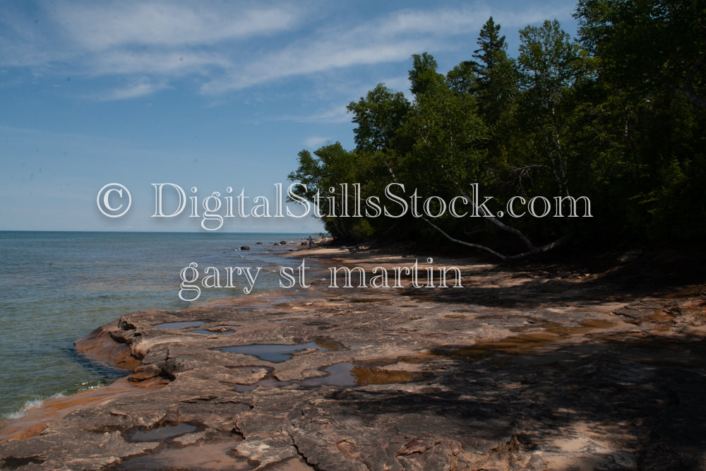 Along the layered rocky shore, digital Grand MArais