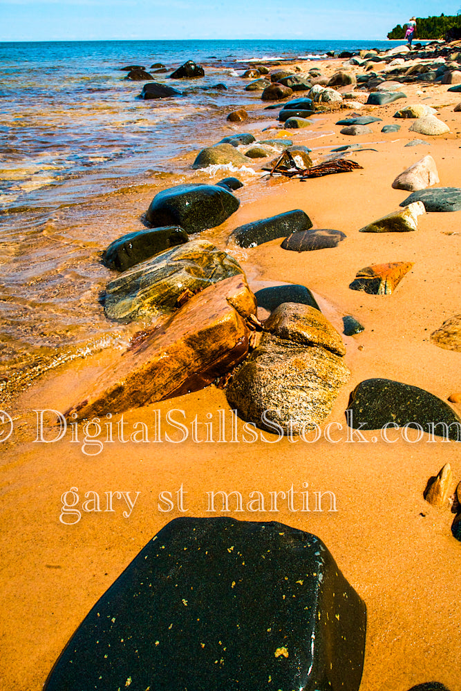 Large rocks on the shore, digital Grand Marais