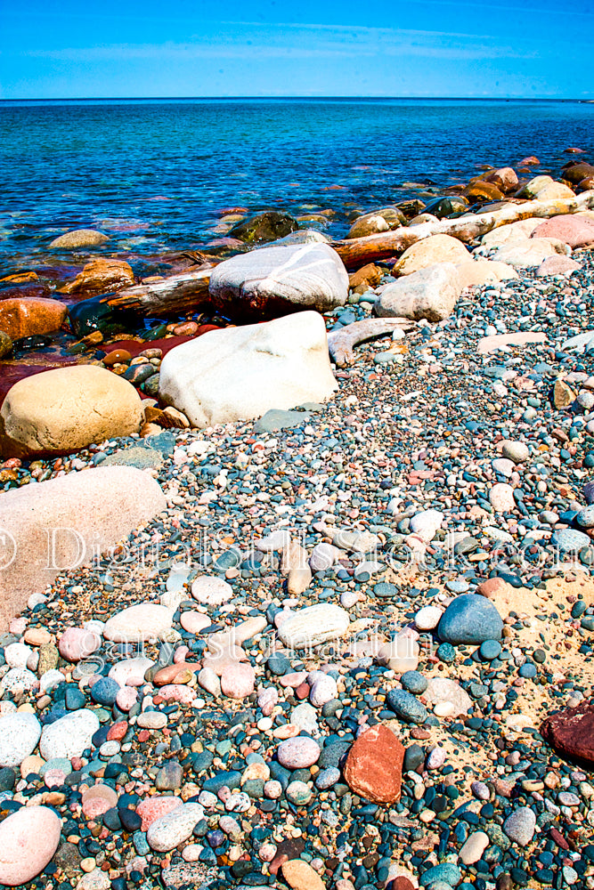 Plethora of ricks on the shore, digital Grand Marais