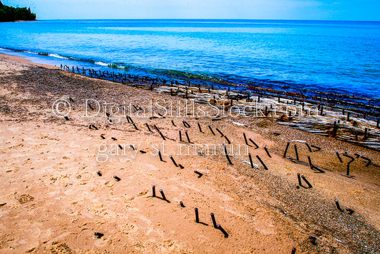 Nails poking out from shipwreck, digital Grand Marais