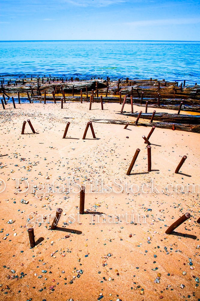 Evolution of shipwreck in the sand, digital Grand Marais