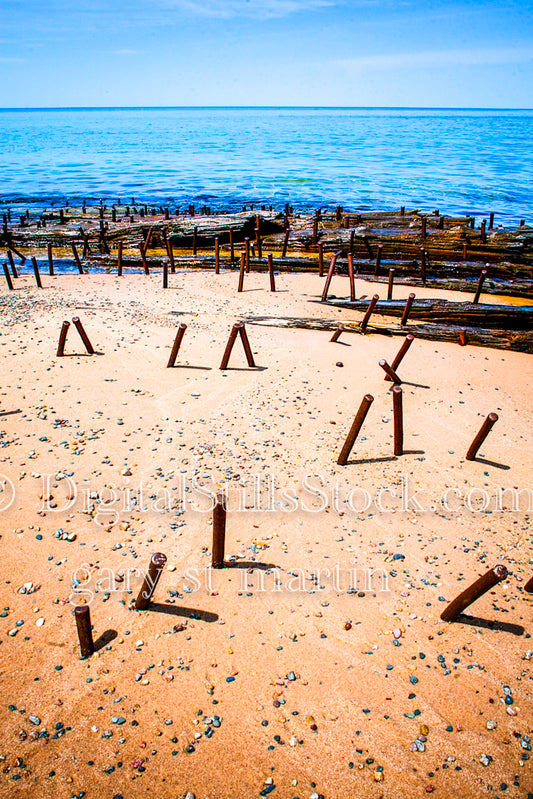 Evolution of shipwreck in the sand, digital Grand Marais