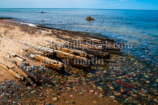 Jagged edges of shipwreck wood, digital Grand Marais