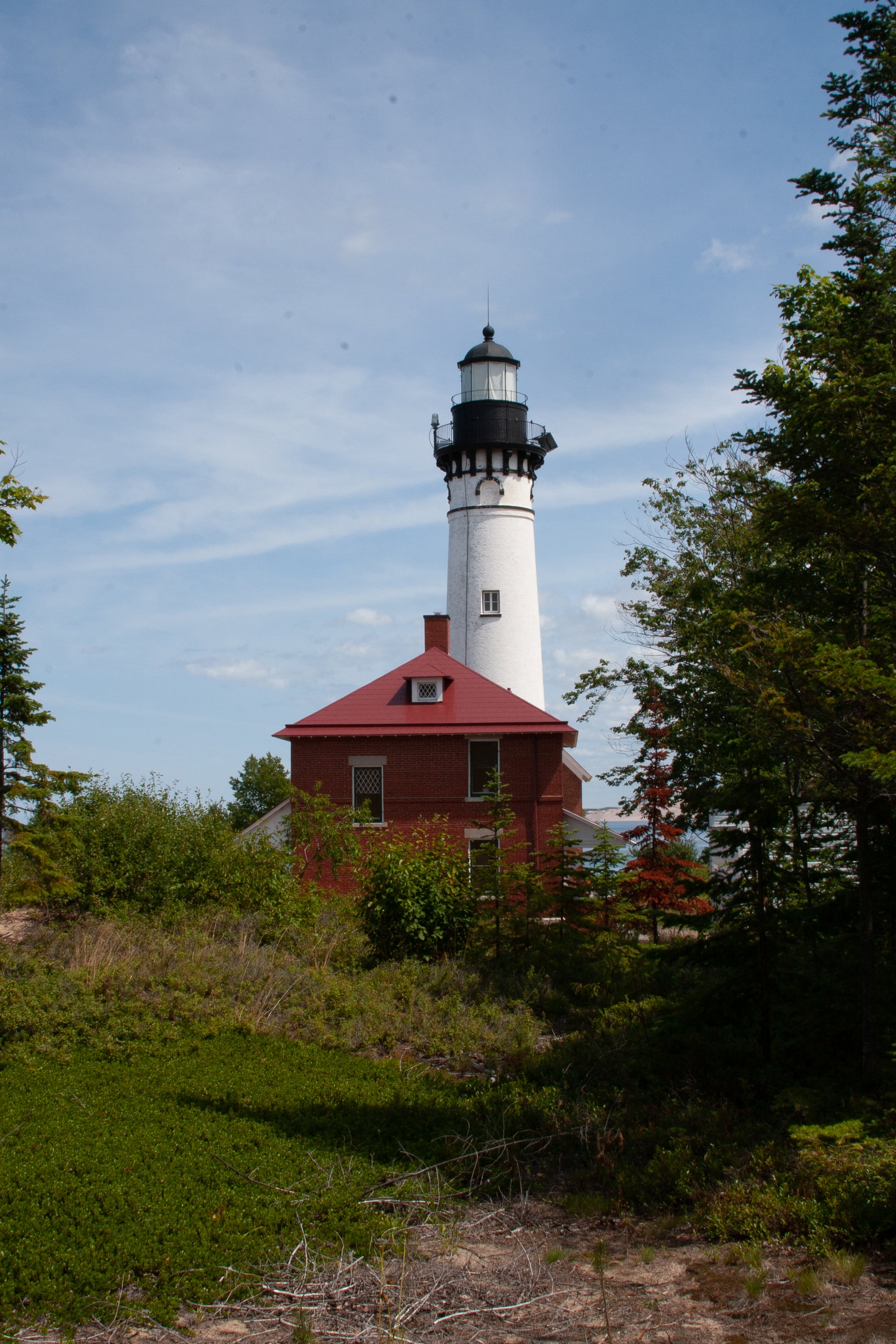 Wide Portrait view of the Sable Lighthouse, digital Grand Marais