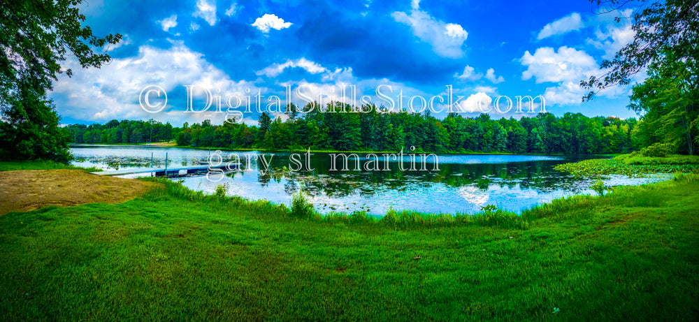 Panoramic view of Half Moon Lake, digital Lower Michigan