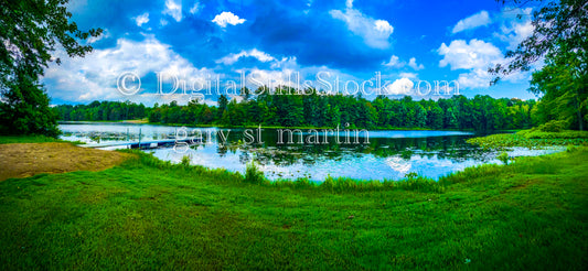 Panoramic view of Half Moon Lake, digital Lower Michigan