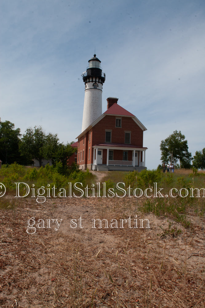 Walking up the path to Sable Lighthouse, digital Grand Marais