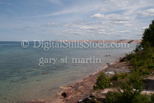 Wide view of the lake and Logslide, digital Grand Marais