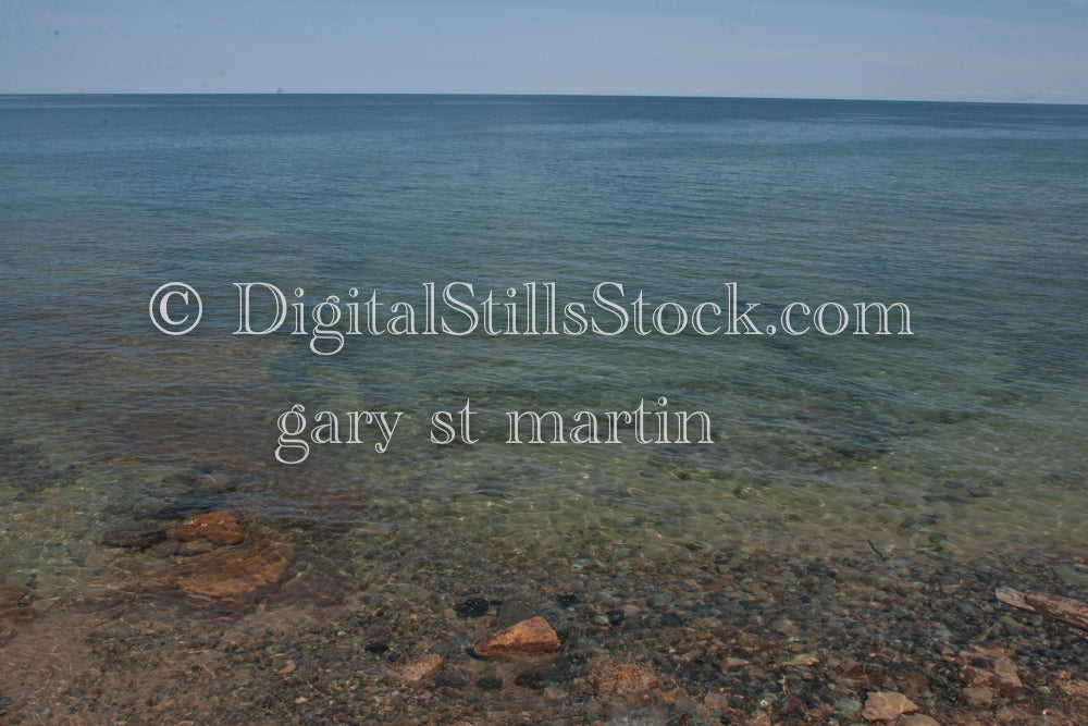 View of the clear blue water, digital Grand Marais