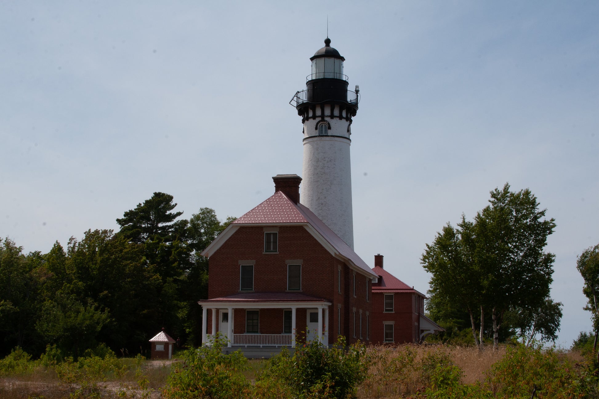 Zoomed in on the Sable Lighthouse, digital Grand Marais