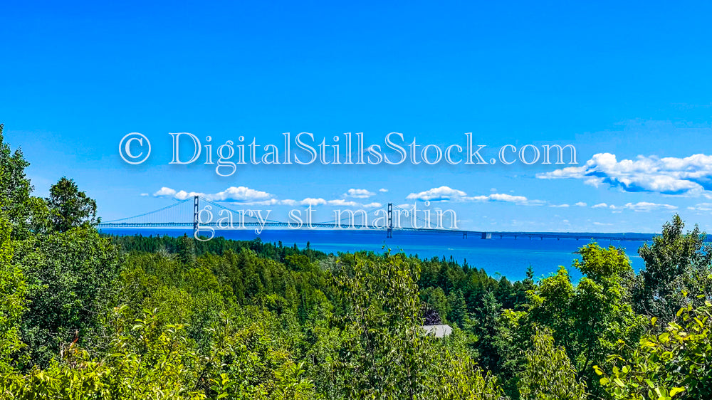 Mackinac Bridge from the Upper Michigan Side, digital Munising