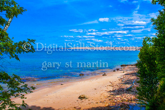 Wide view of Logslide between the trees, digital Grand Marais