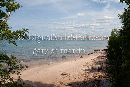 View of Logslide from the opposite shore, digital Grand Marais