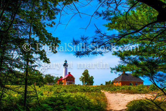 Looking at Sable Lighthouse off the path, digital Grand marais