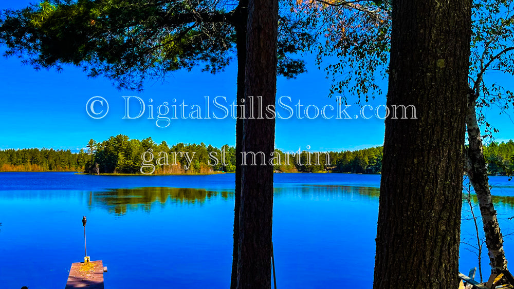 Lost lake through the trees, digital Munising